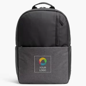 Design a premium bag that checks all the boxes. VistaPrint exclusive product Polyurethane, water repellent Padded pocket holds a 15" laptop with safety strap Padded tablet pocket Quick-dry padded mesh back panel Front zip pockets & backside hidden safety pocket Internal bottle holder & side pockets Trolley strap Care Instructions: Sponge clean only Stylish & functional Bring a professional look to your team's daily commutes and business trips with a custom laptop backpack. Featuring a quick-dry padded mesh back panel, this backpack offers superior comfort. Plus, the back invisible pocket adds an extra layer of security. This great gift idea ensures your company logo gets seen far and wide. Organization on the go Whether it's your daily commute, a business trip or a weekend getaway, this compact and sleek backpack holds everything you need. Featuring multiple pockets, our unisex backpack ensures your essentials are always within reach. Need quick access to small items? You'll love the small zip pocket on the front. Plus, the padded straps and bottom guarantee a comfortable carry and the padded suitcase strap makes it a breeze to attach to your luggage. Seamless customization Ready to make this premium laptop backpack your own? Just add your company's logo, slogan or your artwork using our intuitive online studio and offer your team or customers a reliable, branded accessory they'll use every day. And if you need further assistance during the customization process, our design experts are always here to lend a helping hand.